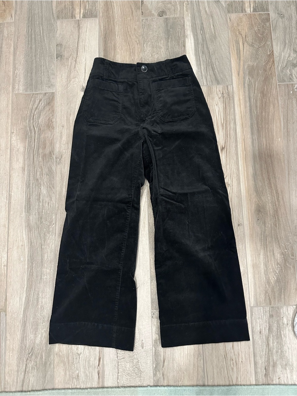 Maeve- Wide Leg Black Corduroy Pants
